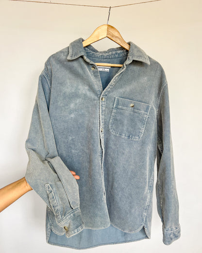 UO Blue Corduroy Button Up