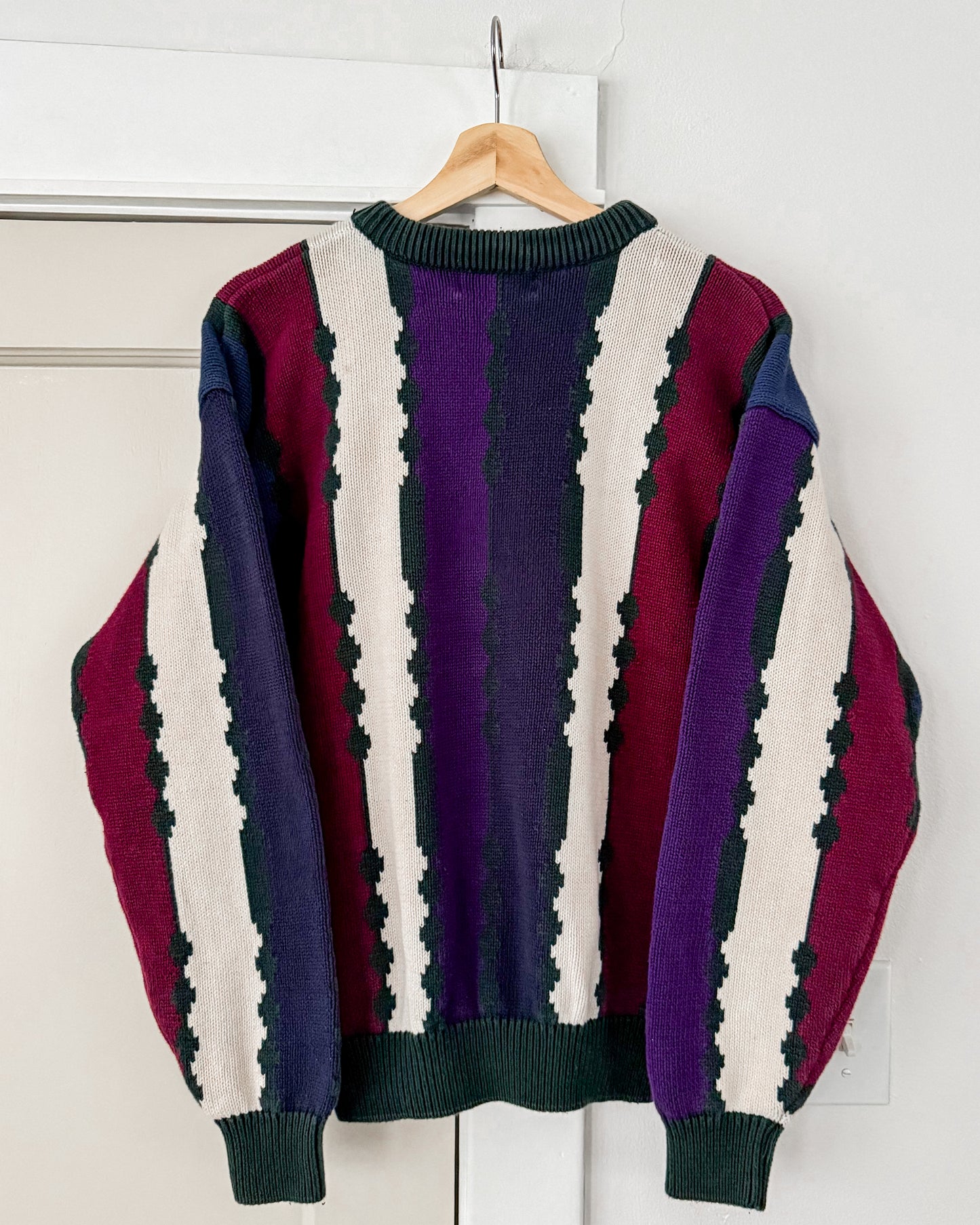 Retro Colorblock Knitted Sweater