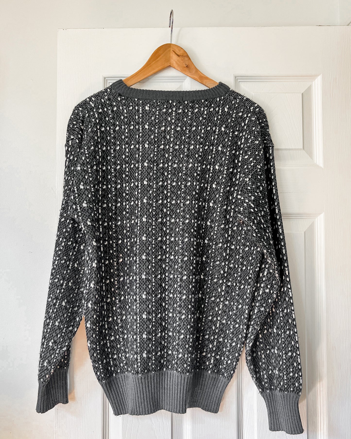 Grey Patterned Knitted Sweater