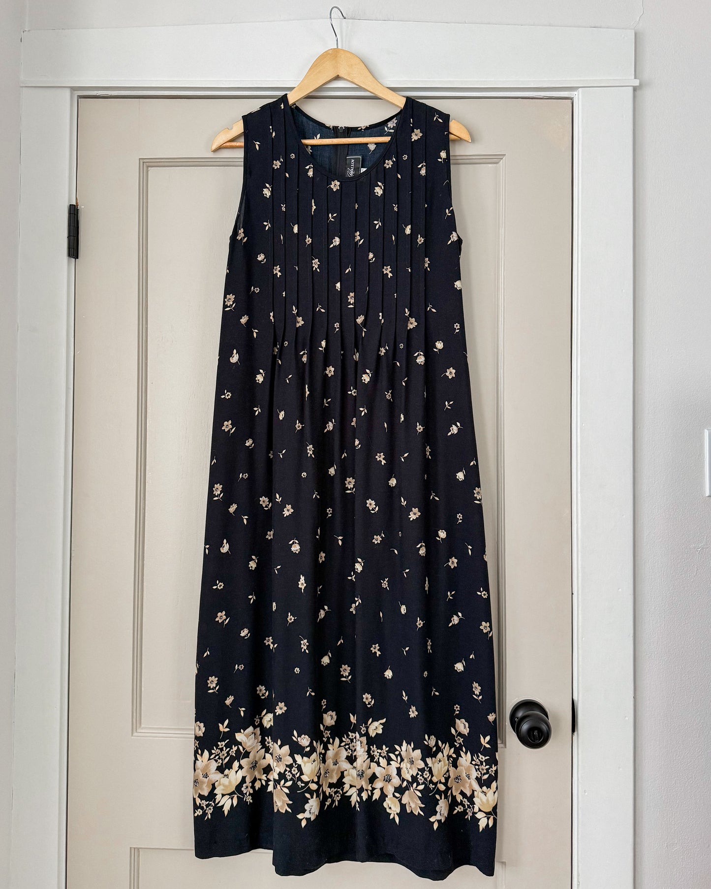 Pleated Floral Maxi Dress