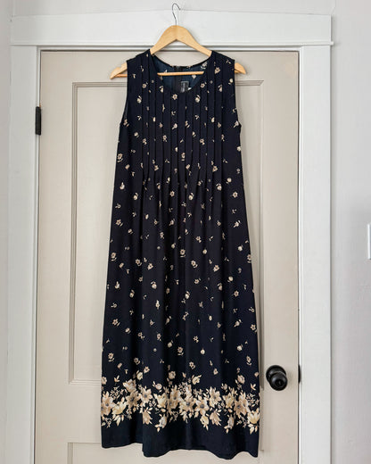 Pleated Floral Maxi Dress