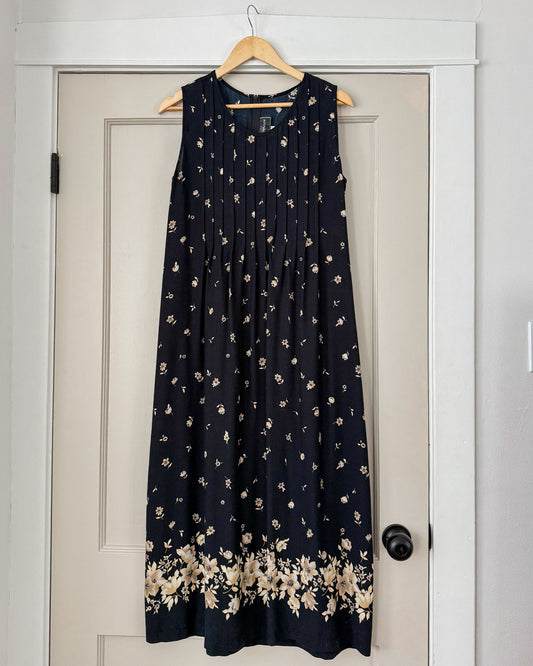 Pleated Floral Maxi Dress
