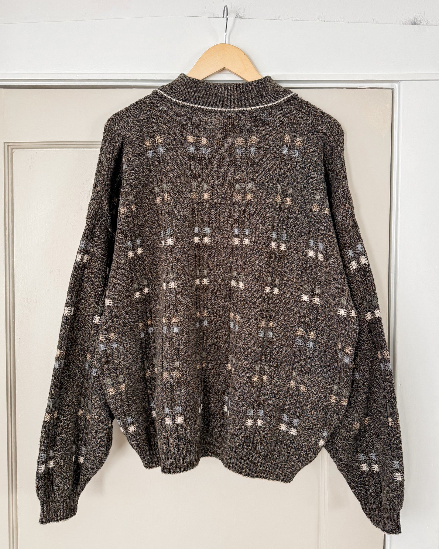 Vintage Knitted Henley Sweater