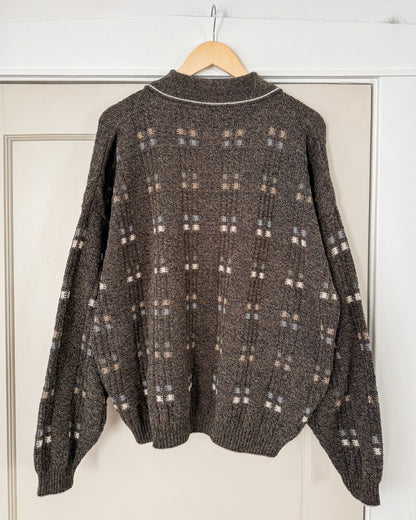 Vintage Knitted Henley Sweater