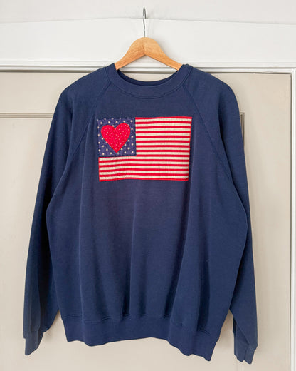 American Flag Navy Crewneck Sweater