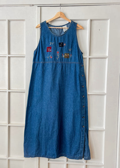 Denim Embroidered Dress