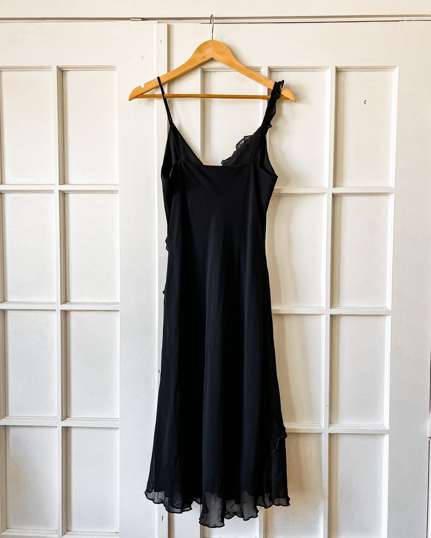 Lapis Black Ruffle Dress