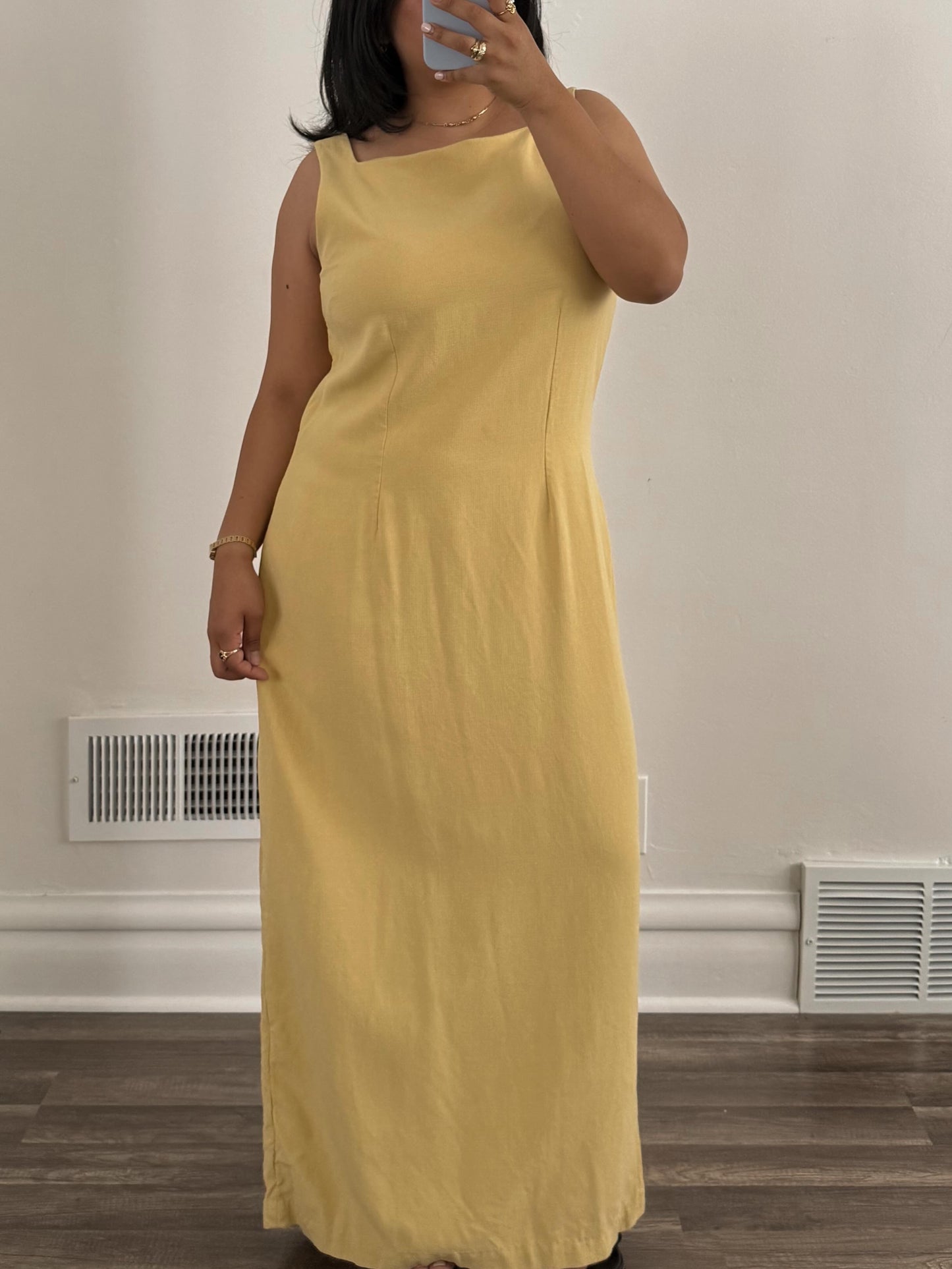 Silk Yellow Maxi Dress