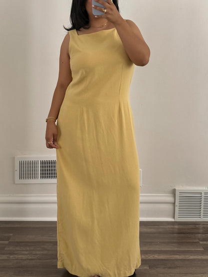 Silk Yellow Maxi Dress