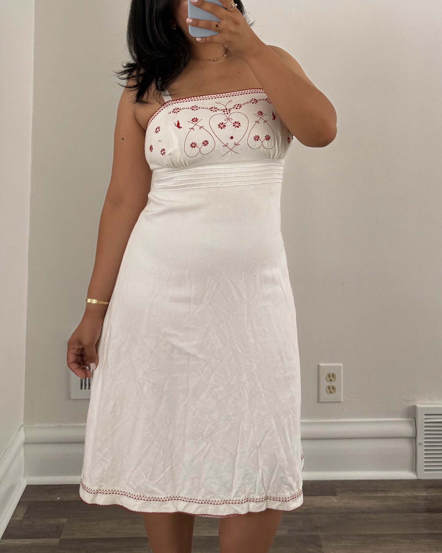 Red Embroidered Dress