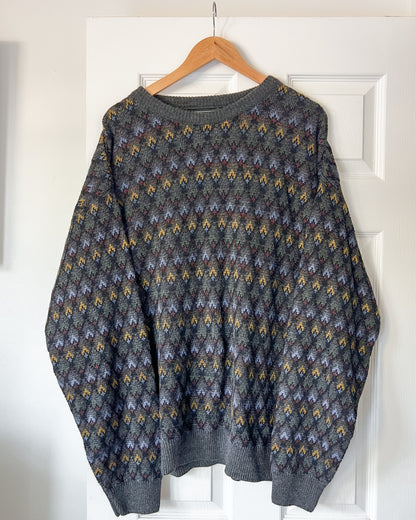 Diamond Patterned Knitted Sweater