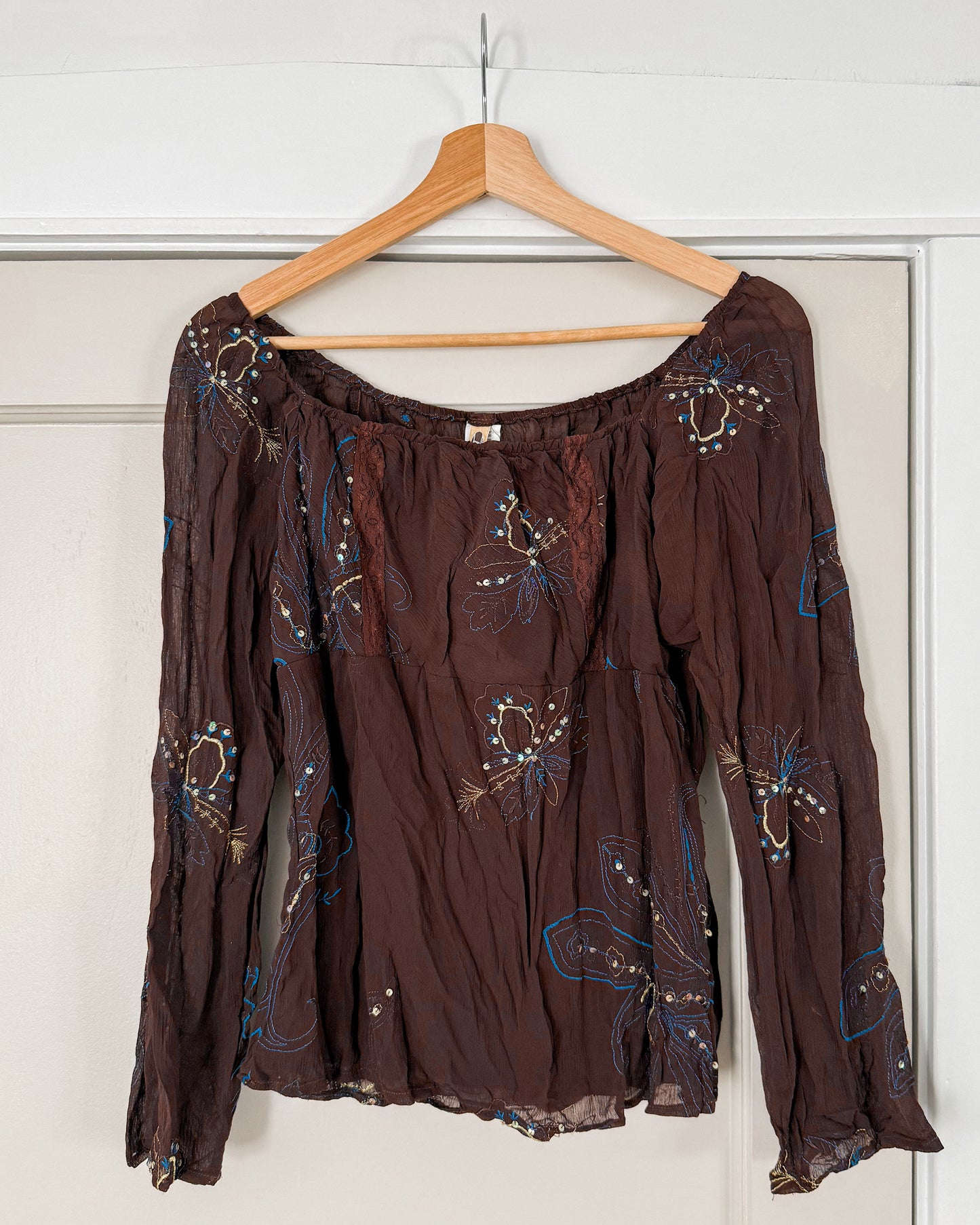 Brown Floral Blouse