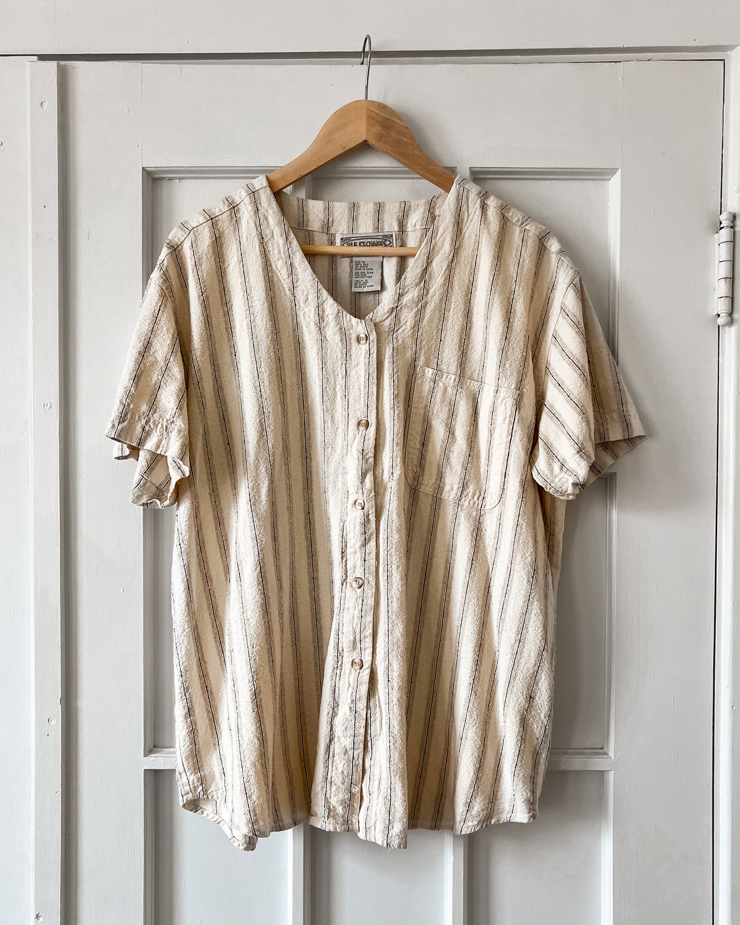 Silk Stripped Button Up