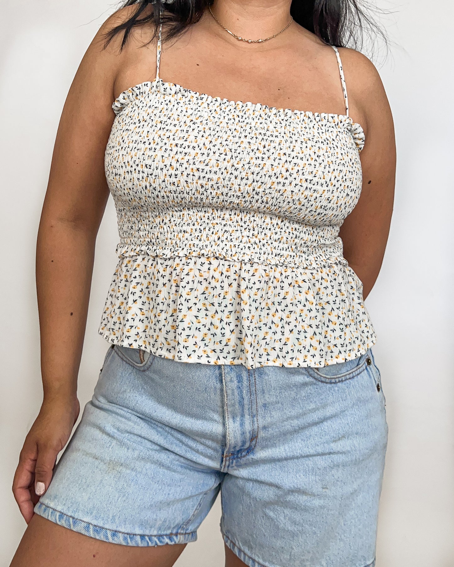 Floral Smocked Tank Top