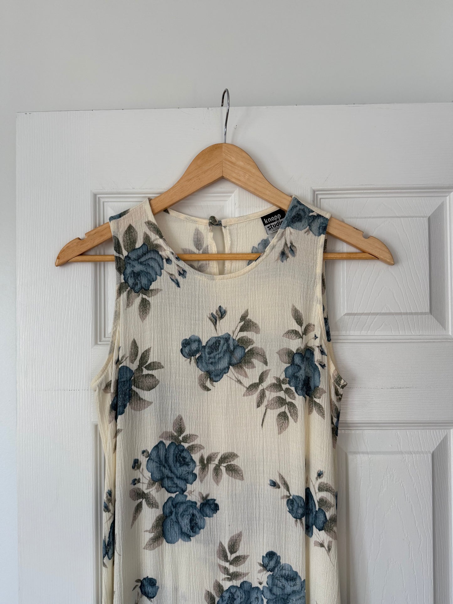 Vintage Cream Floral Maxi Dress