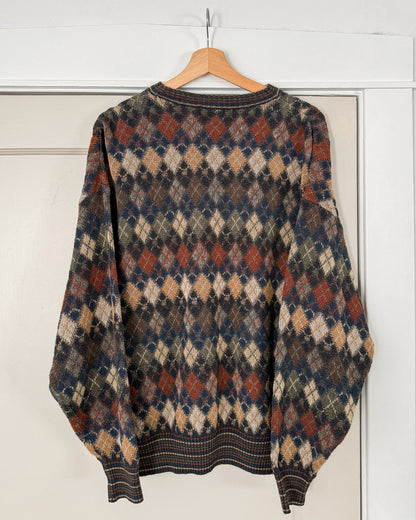 Diamond Pattern Knitted Sweater