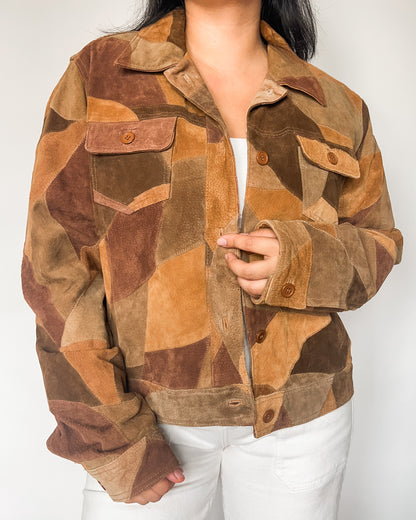 Patchwork Suede Leather Jacket