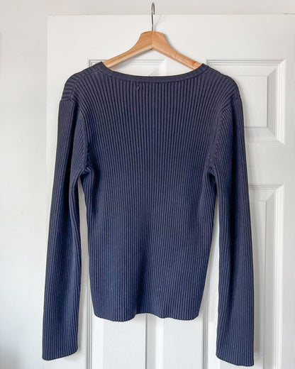 Tommy Hilfiger Navy Ribbed Sweater
