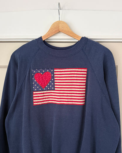 American Flag Navy Crewneck Sweater