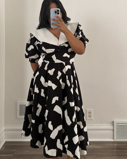 80’s Black & White Dress