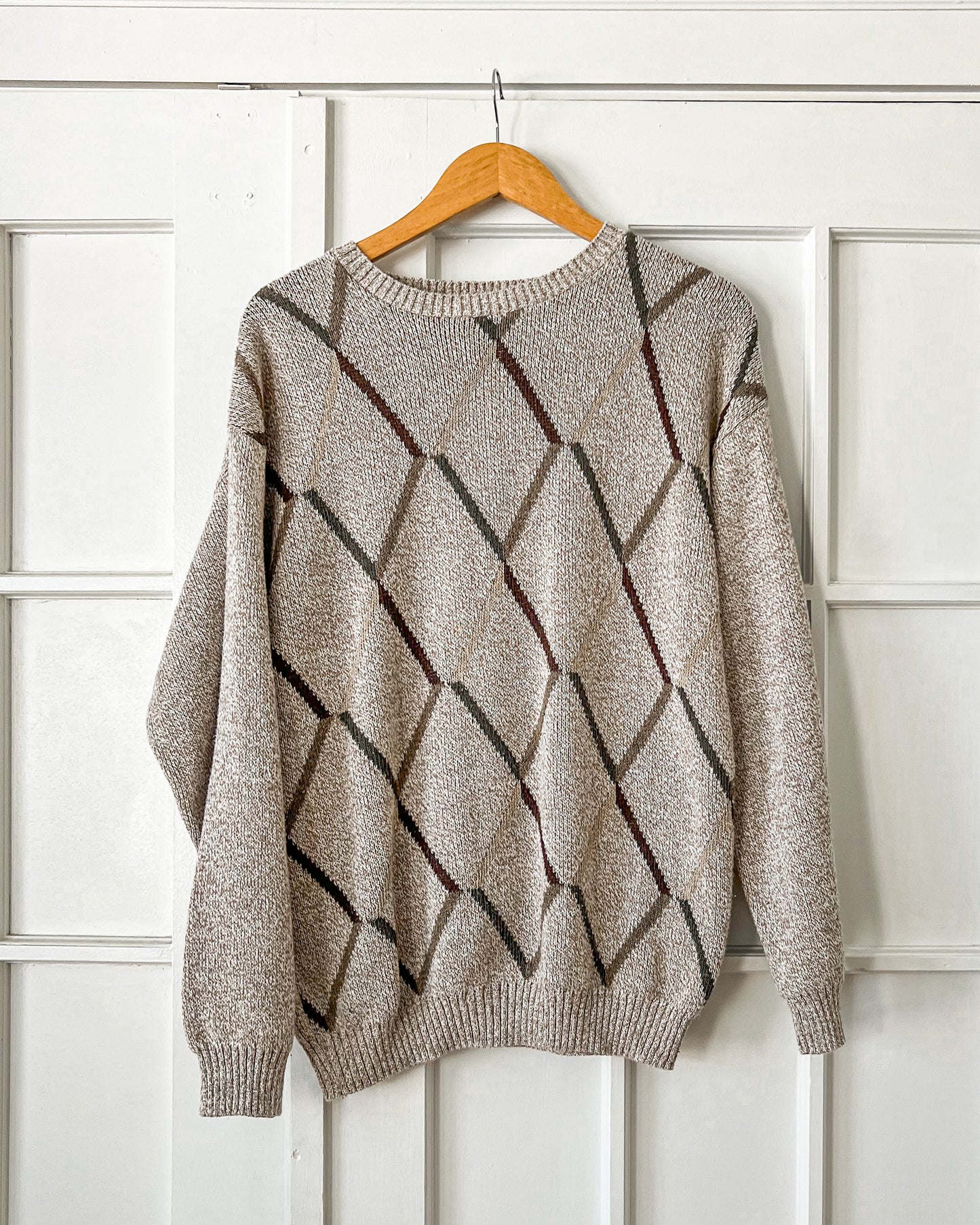 Neutral Diamond Knitted Sweater