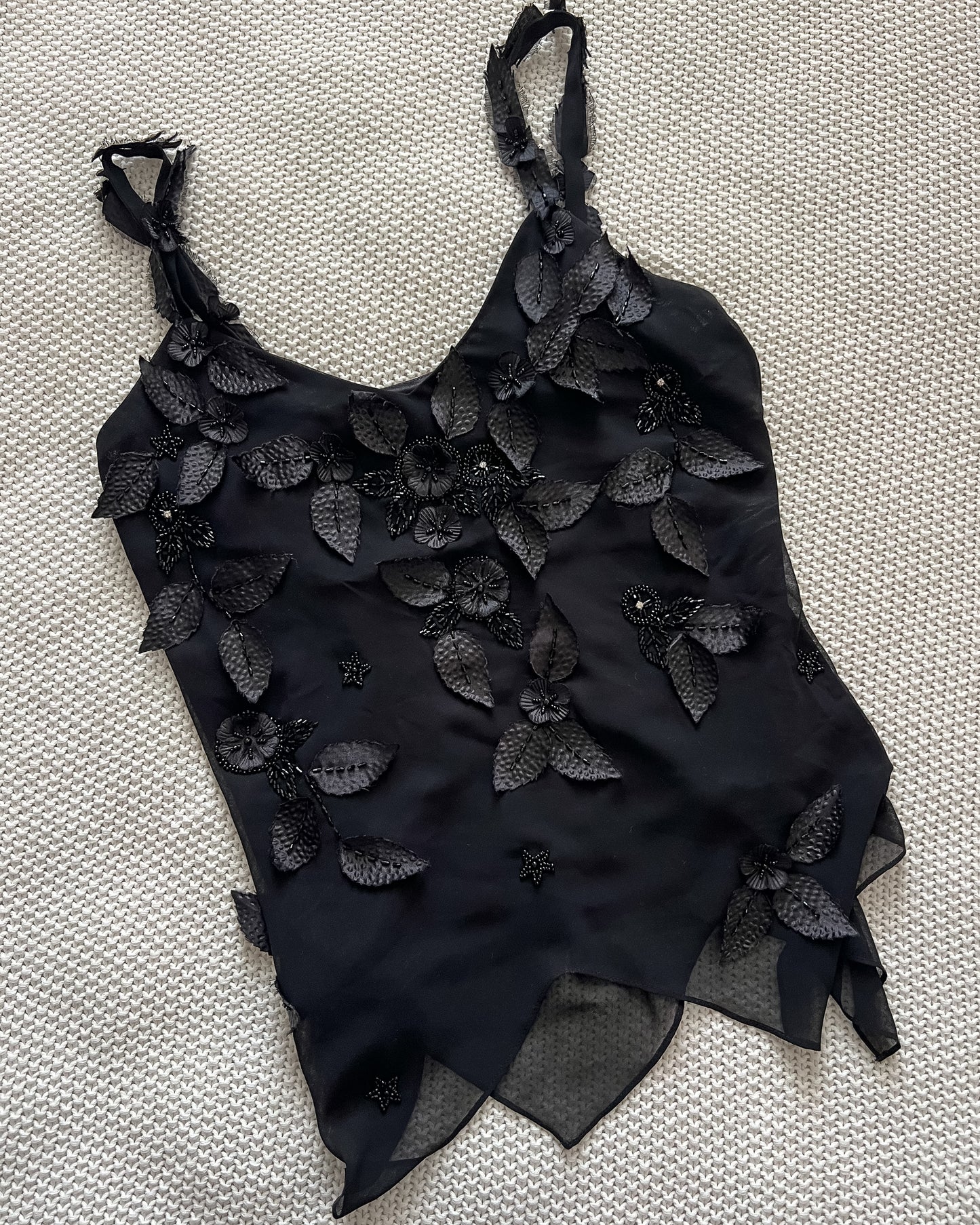 Black Floral Tank Top