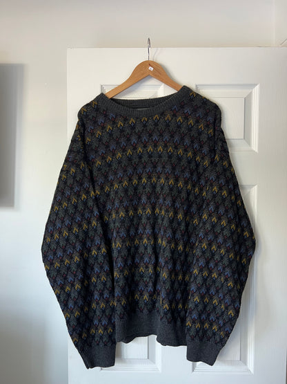 Diamond Patterned Knitted Sweater