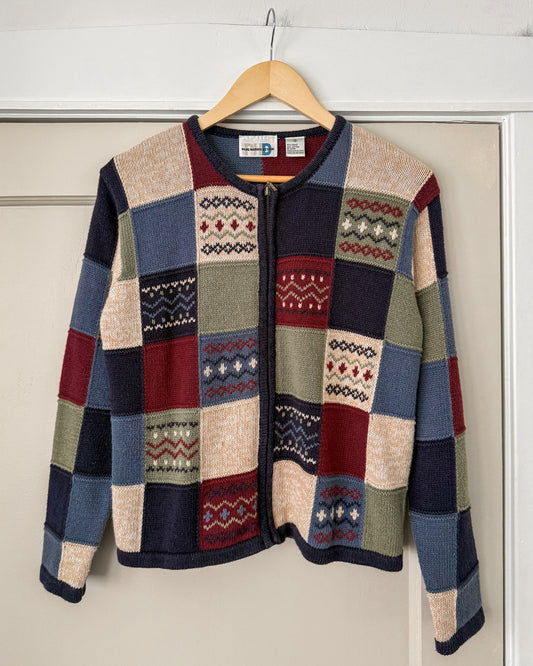 Paul Harris Patchwork Zip Up Sweater