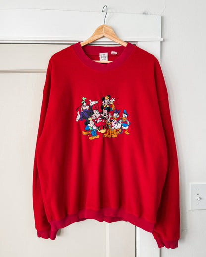 Mickey Mouse Red Fleece Crewneck