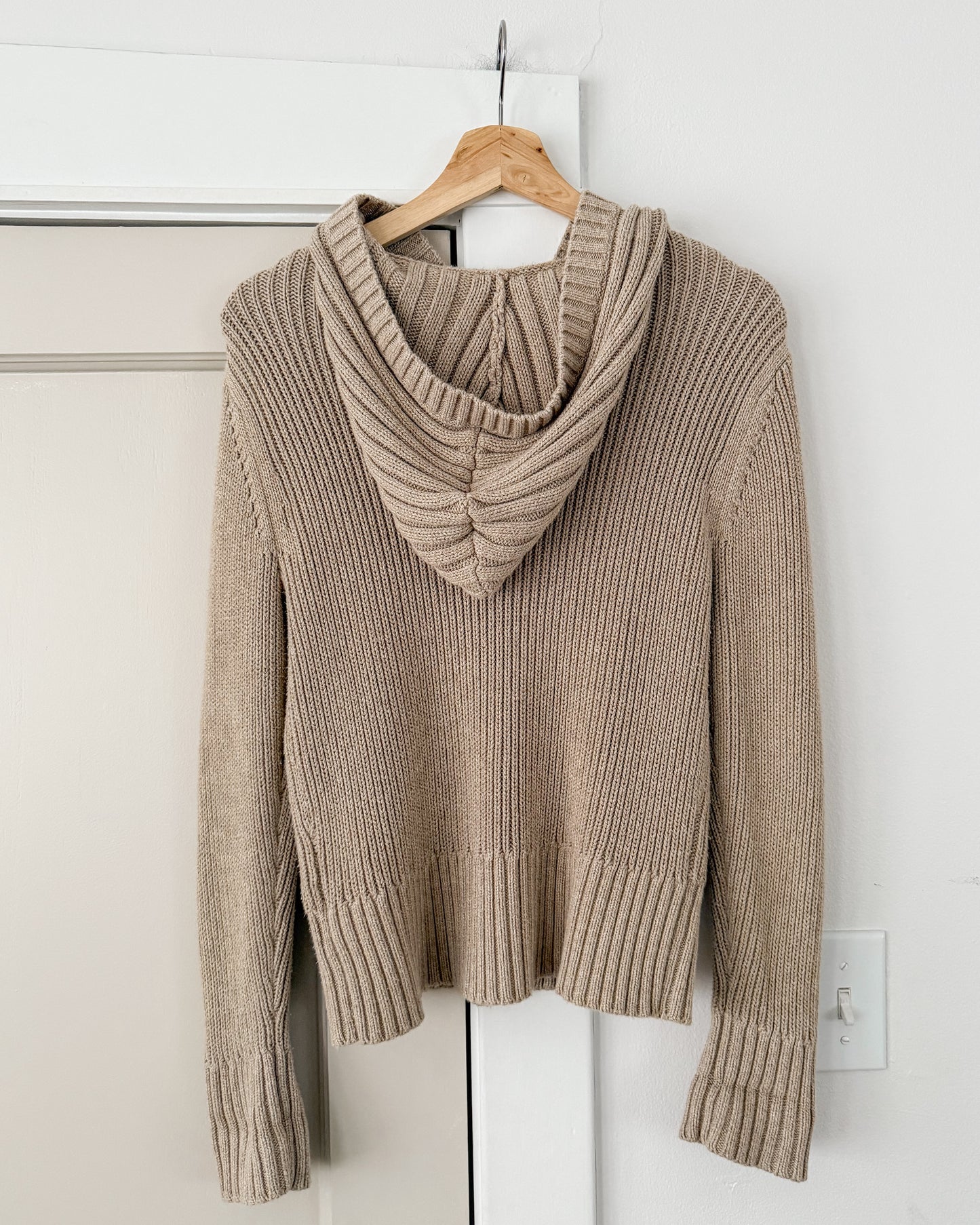 Knitted Textured Zip Up Hoodie