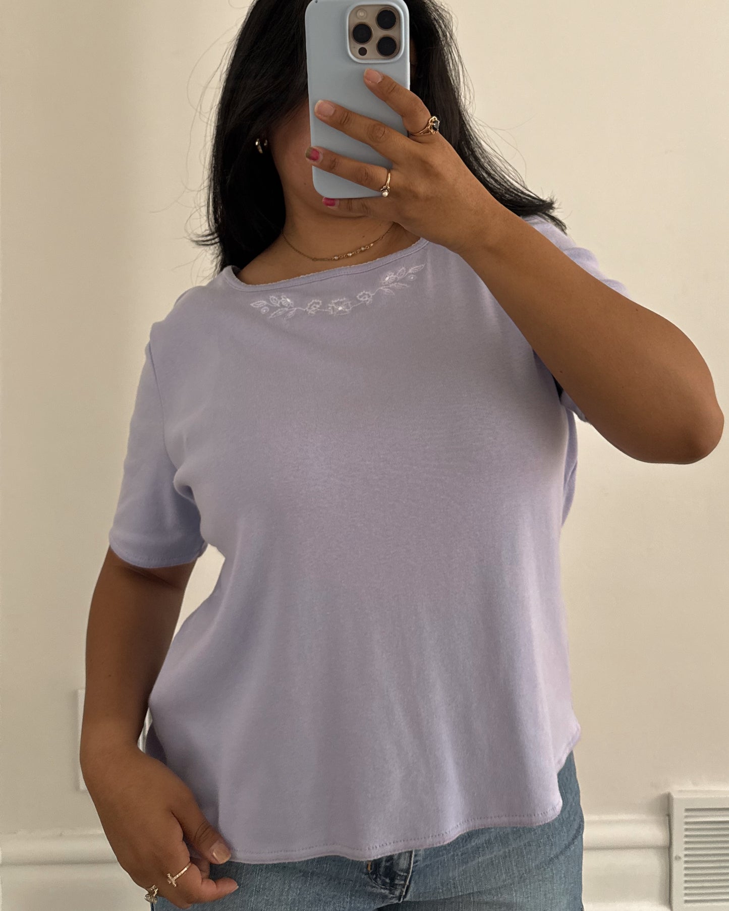 2000’s Lilac Floral T Shirt