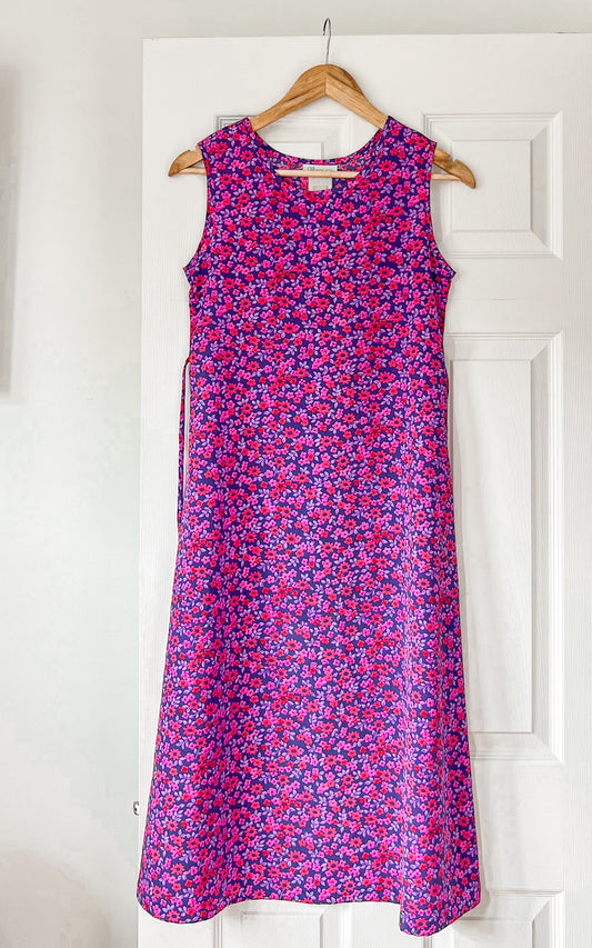 Fuchsia Floral Midi Dress