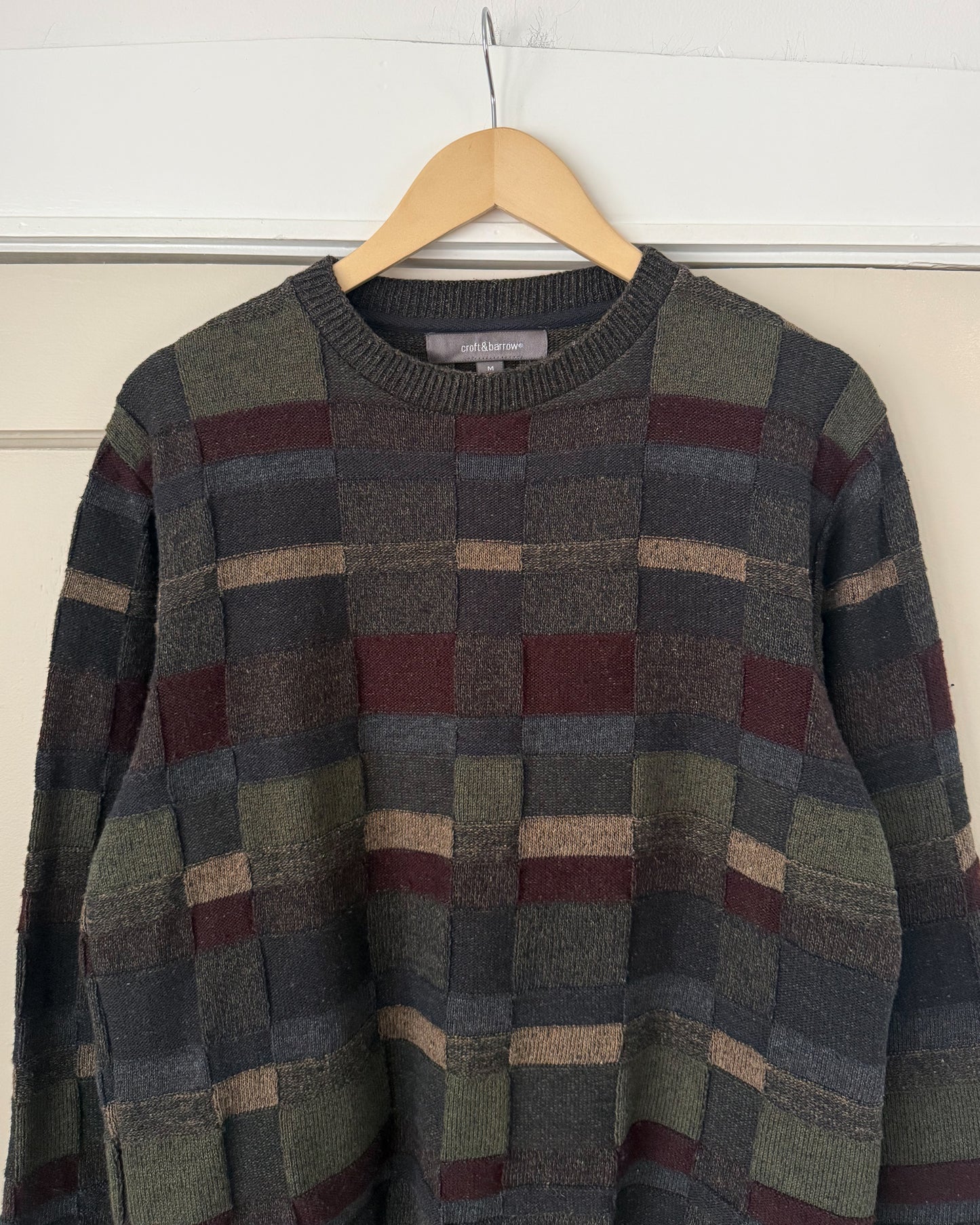 Checkered Knitted Sweater