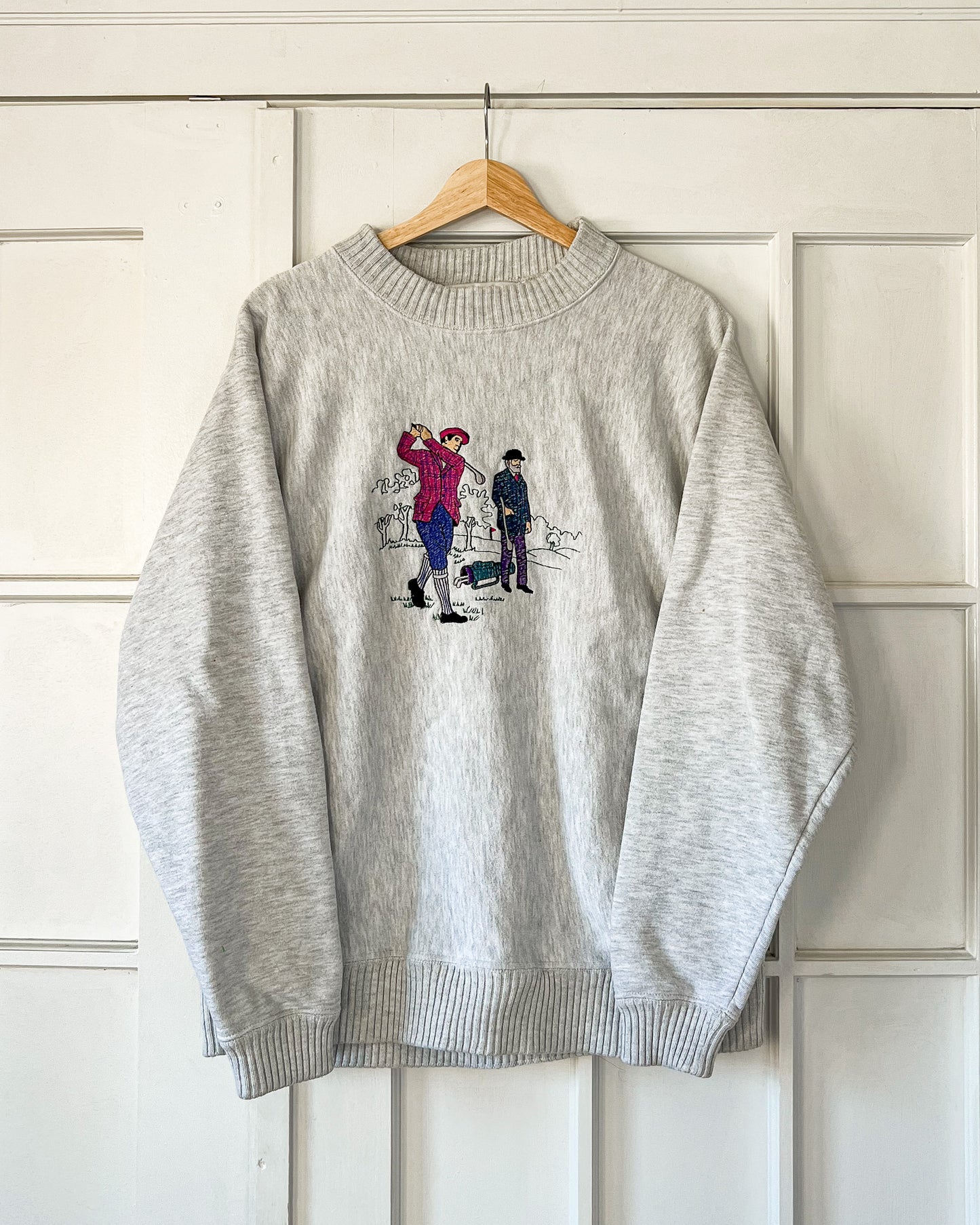 Grey Golf Embroidered Crewneck