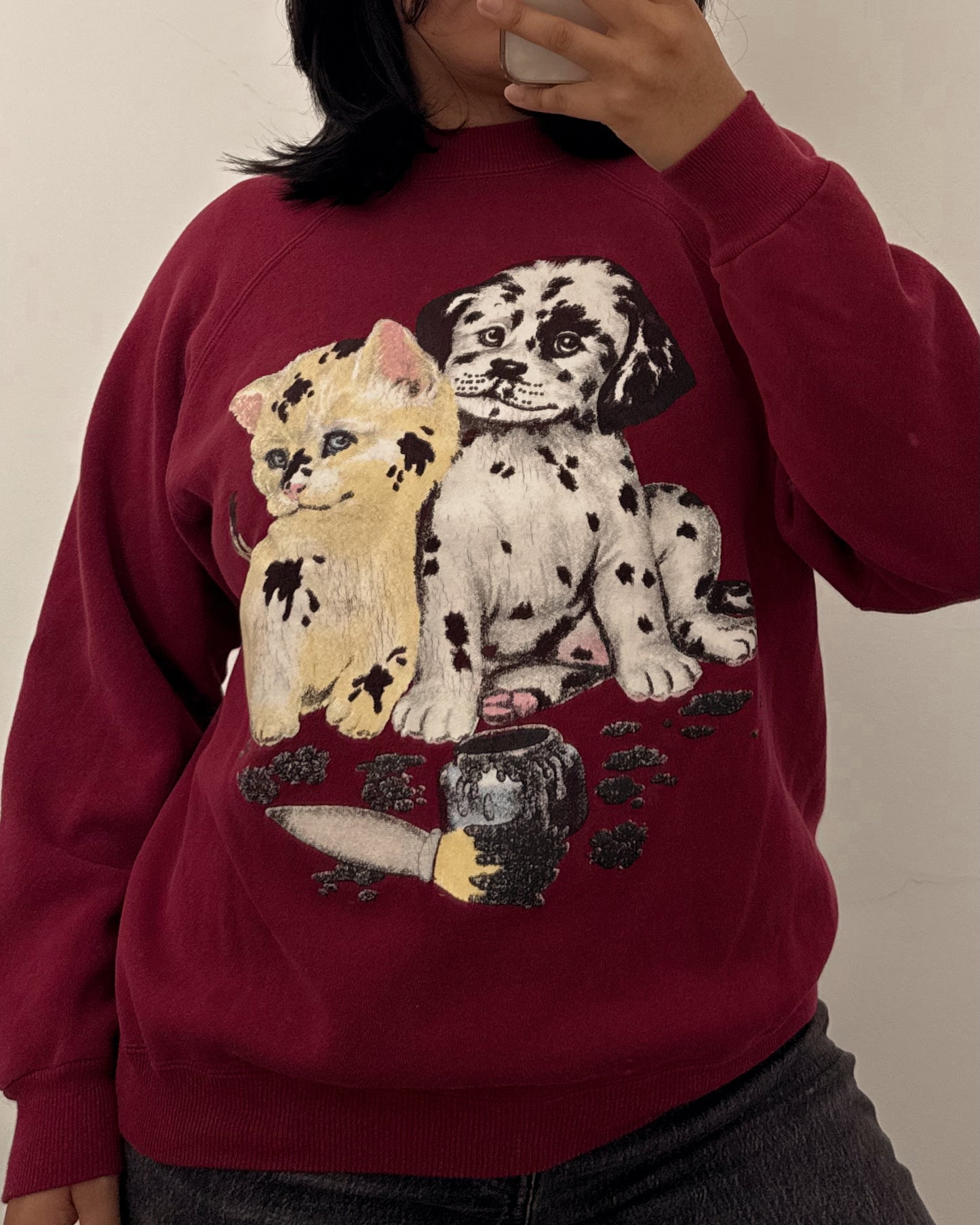 Vintage Dalmatian and Kitten Crewneck