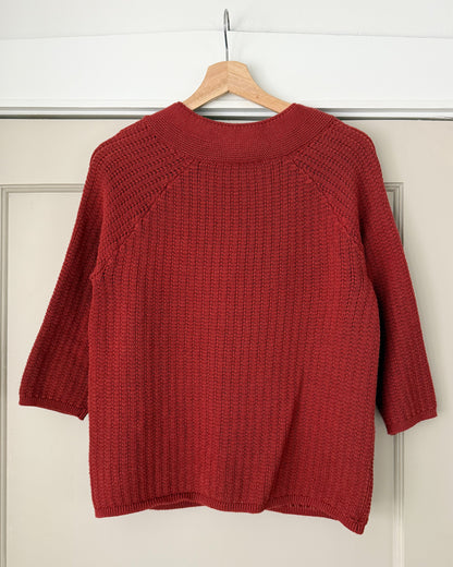 Rust 3/4 Sleeve Cardigan
