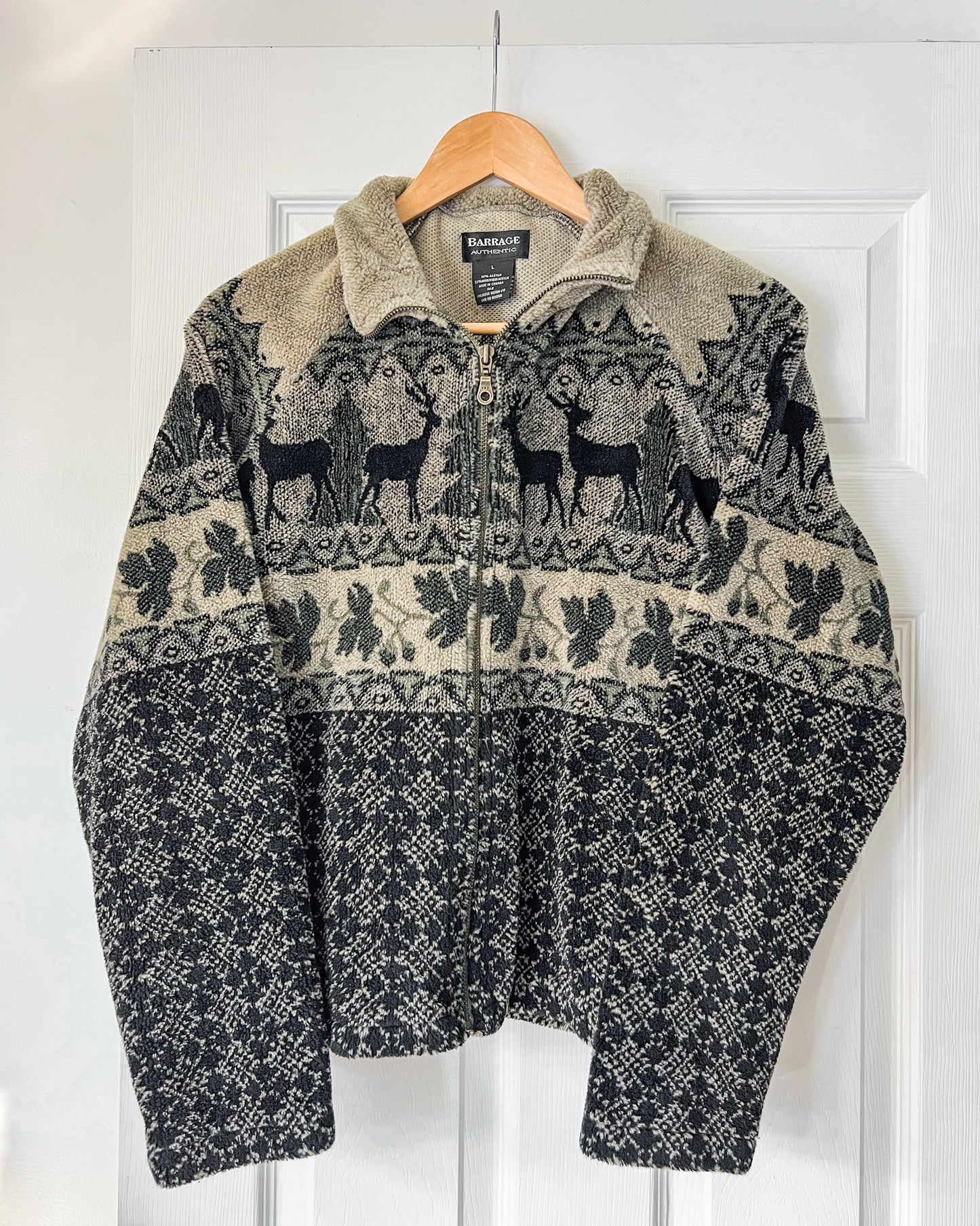 Deer and Leaf Fleece Jacket