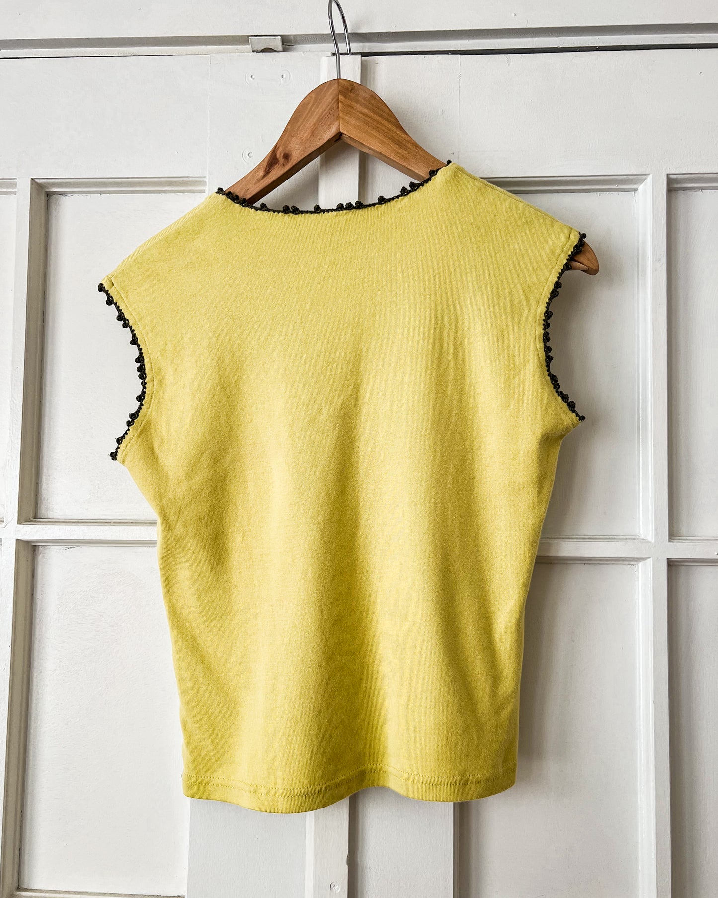 Lime Green Floral Stitched Tank