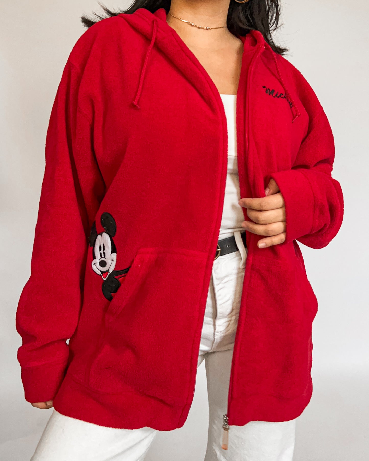 Red Mickey Fleece Hoodie