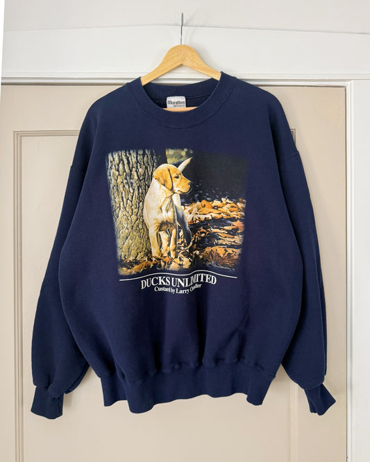 Dog Graphic Crewneck Sweater