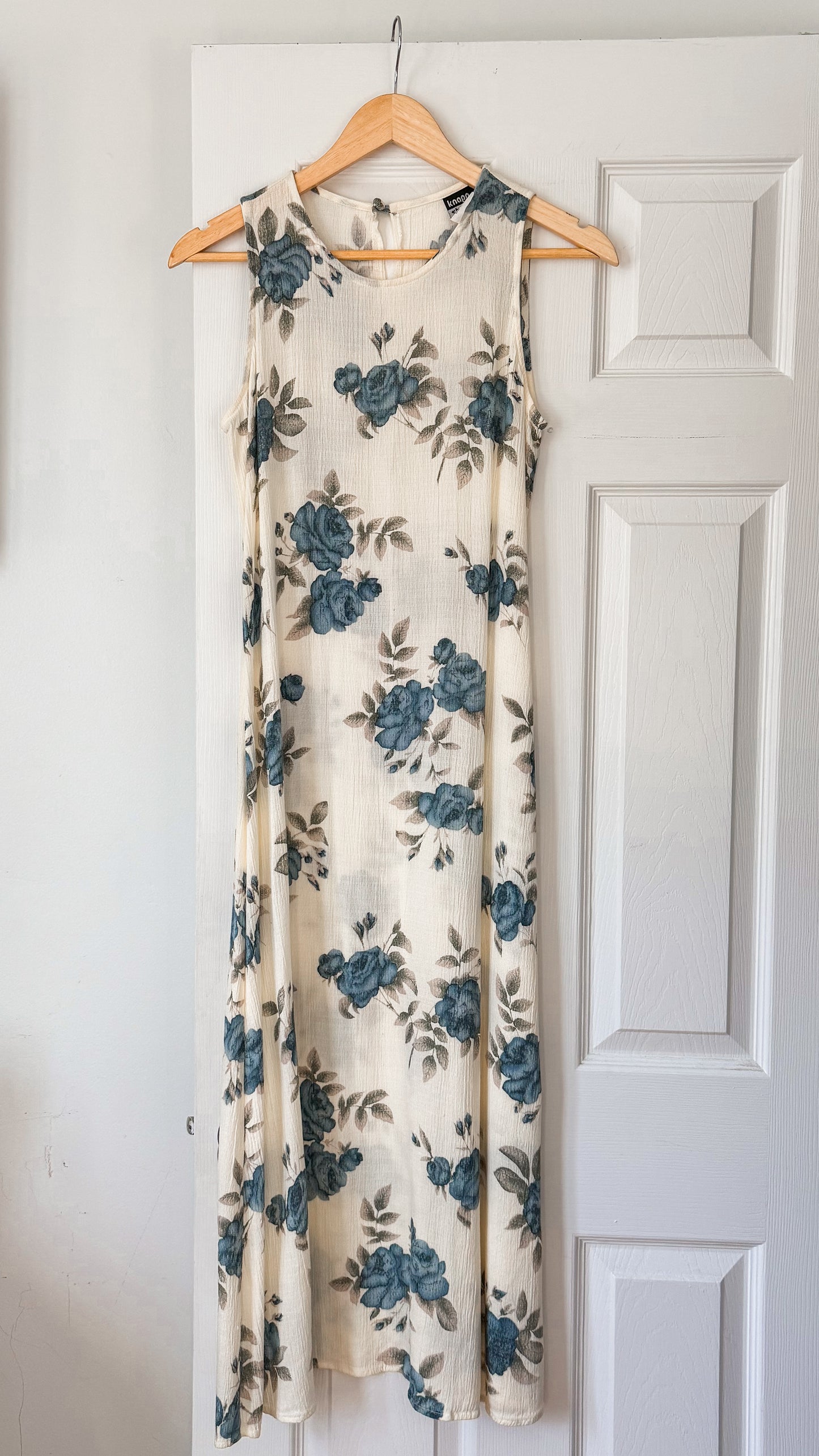 Vintage Cream Floral Maxi Dress