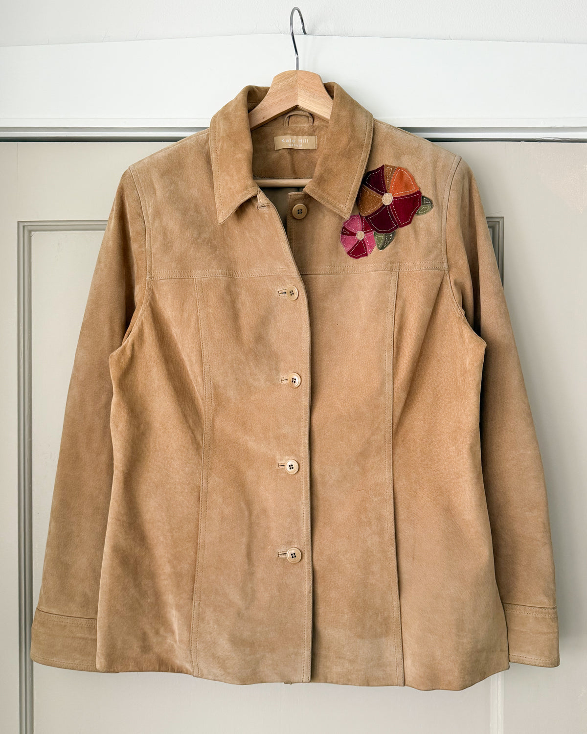 Floral Suede Leather Jacket