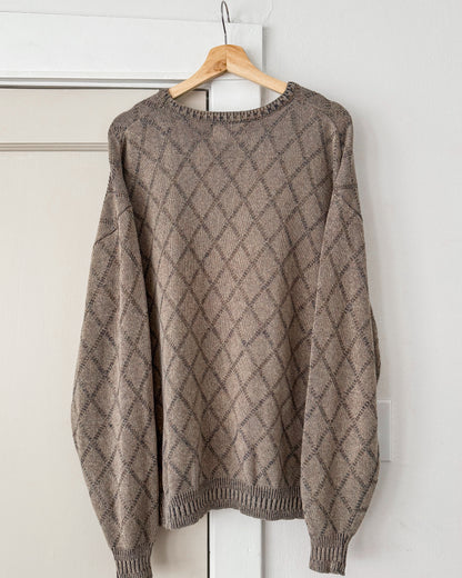 Diamond Patterned Knitted Sweater