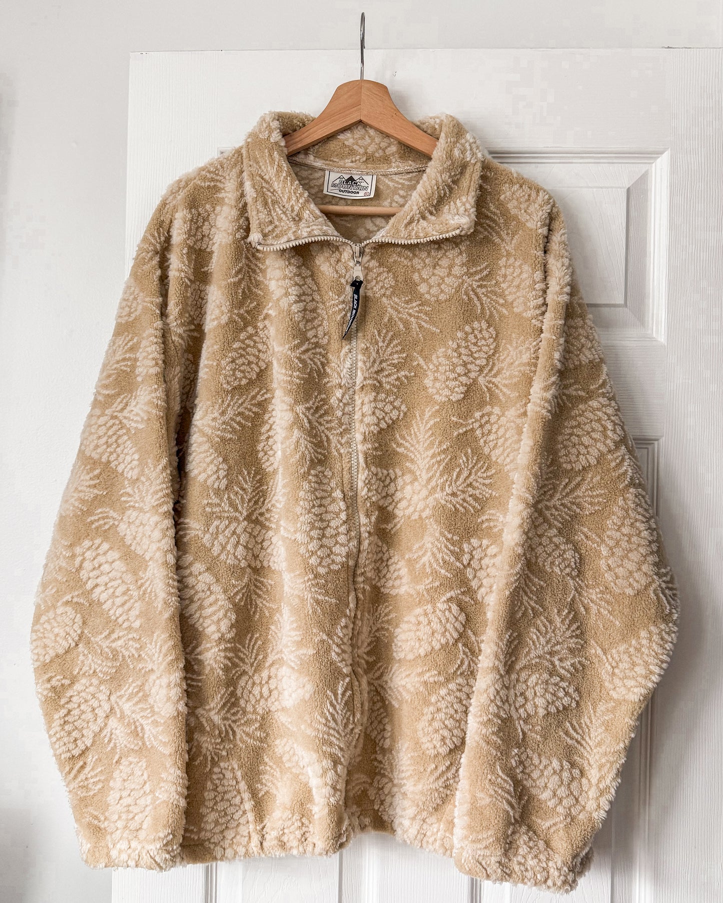Beige Fleece Zip Up Jacket