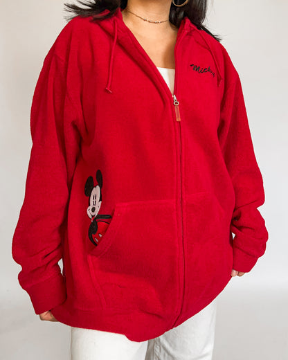 Red Mickey Fleece Hoodie