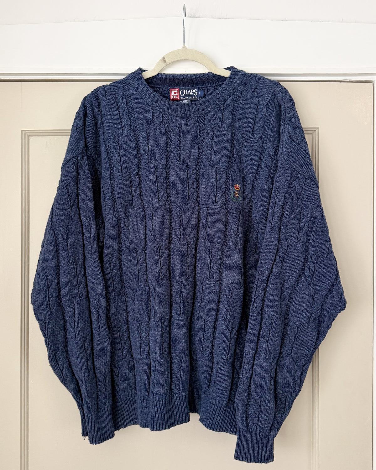 Chaps Ralph Lauren Navy Cable Knit Sweater