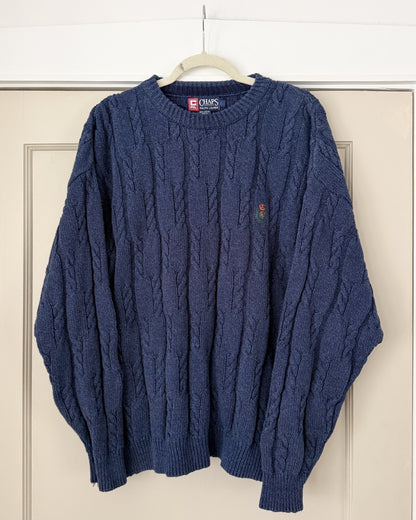 Chaps Ralph Lauren Navy Cable Knit Sweater