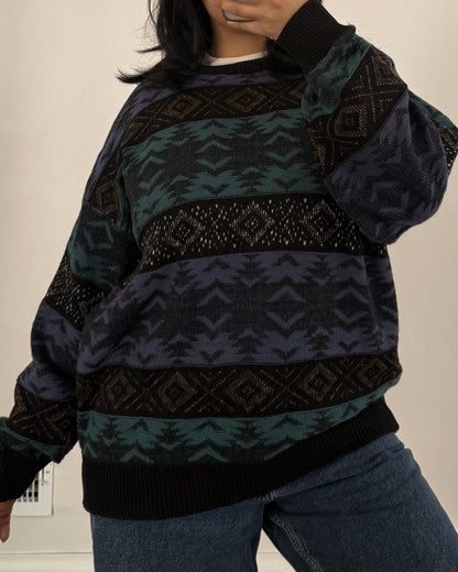 Vintage Geometric Knitted Sweater