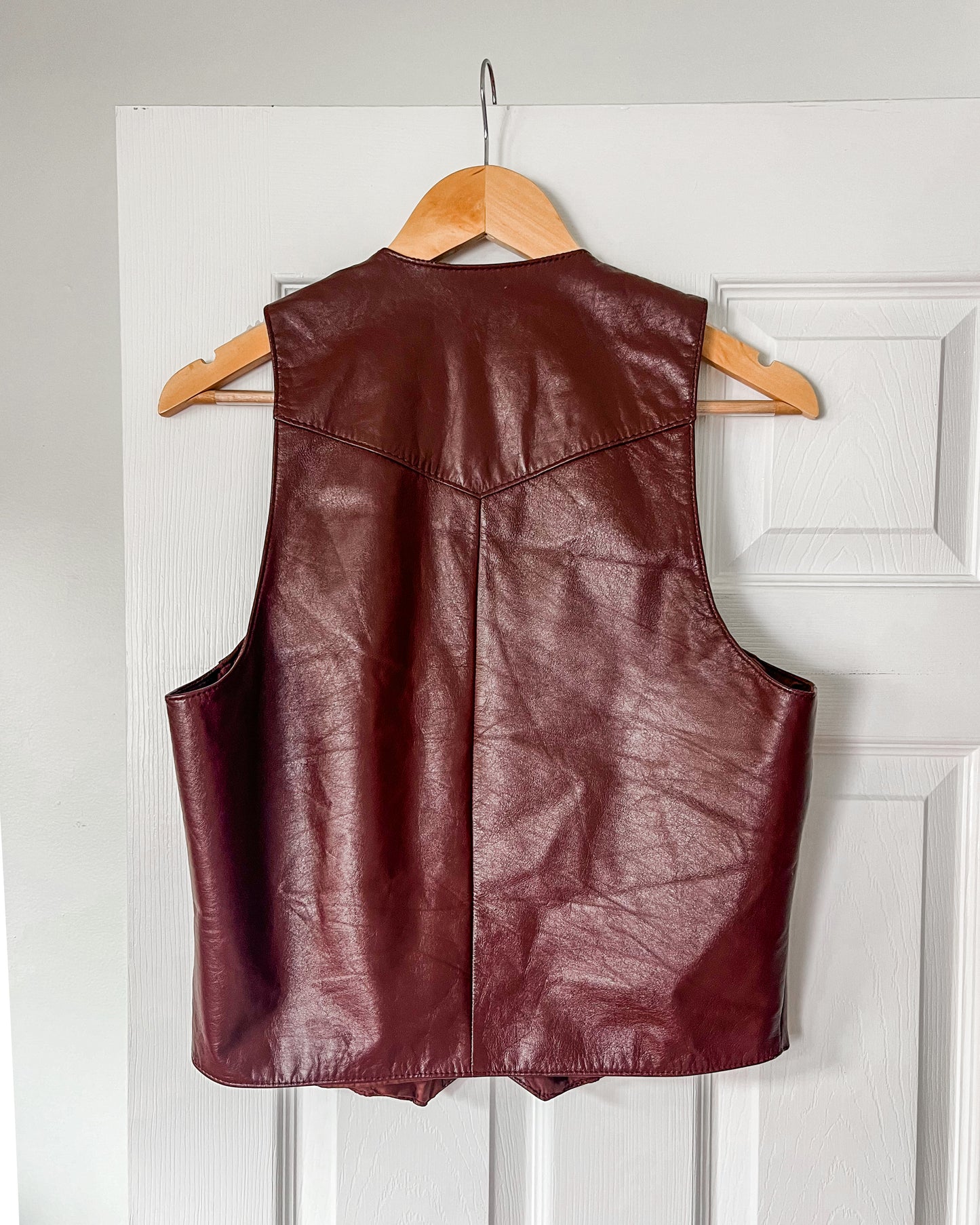 Vintage Burgendy Leather Vest