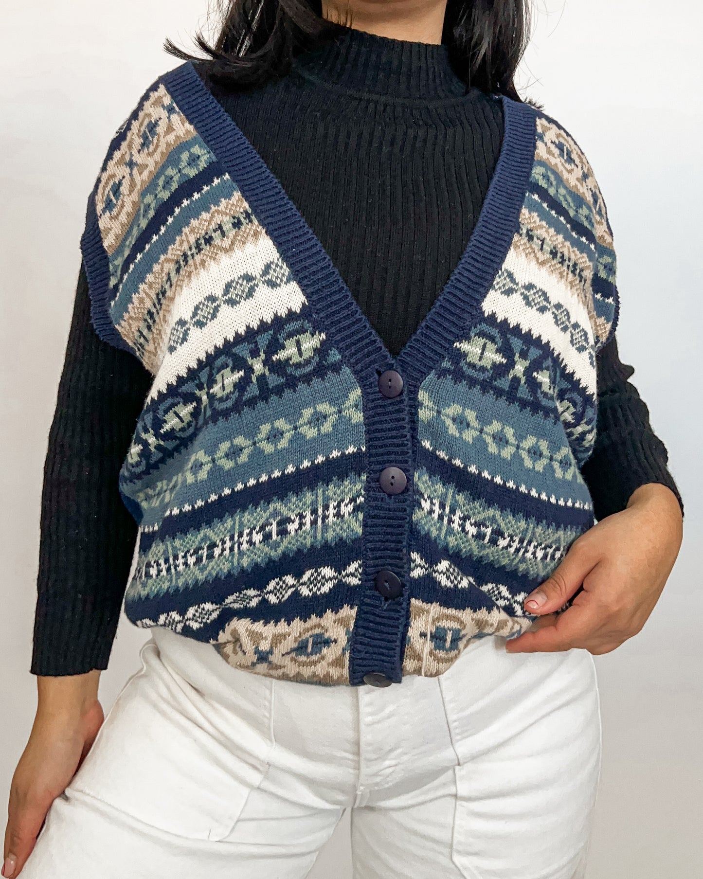 Blue Knitted Vest